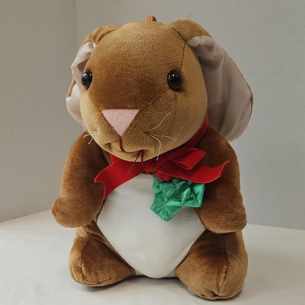 Velveteen Rabbit w Christmas Bow 1985 Rabbit Ears Production for Target